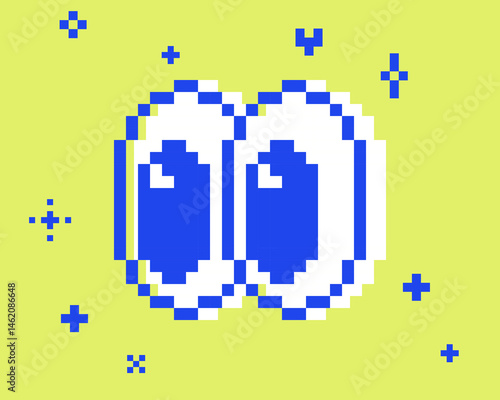 Obraz na plátně Y2k eye icon in pixel art