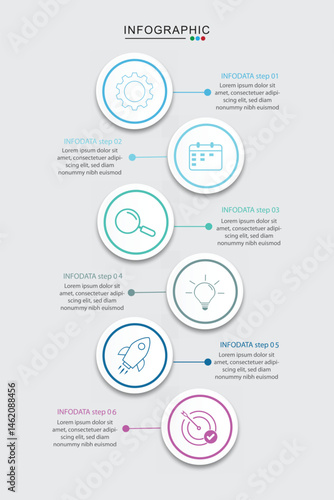 modern infographics options banner whit 6 steps vector illustration