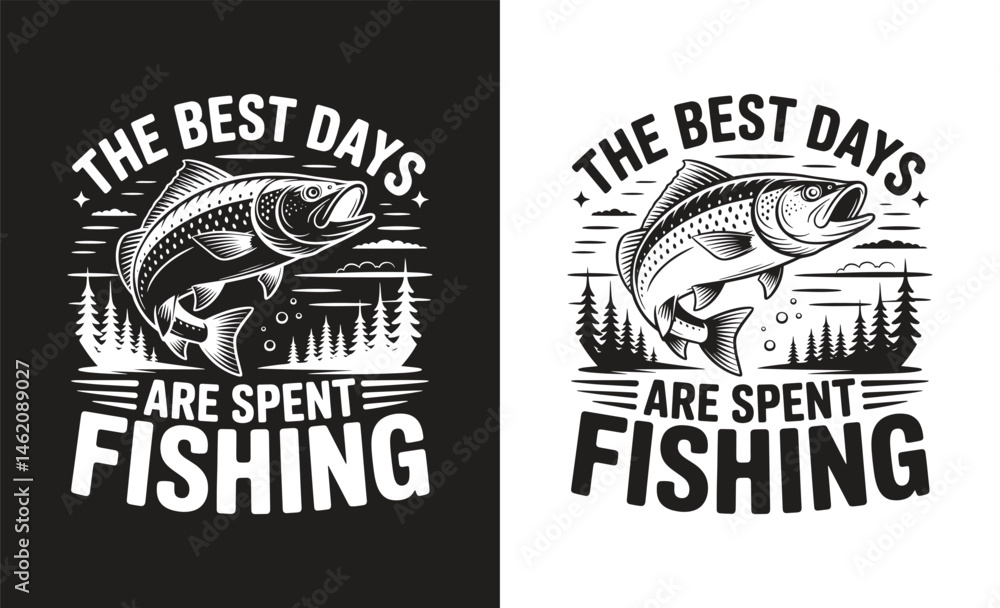 Fototapeta premium Fishing T-shirt Design