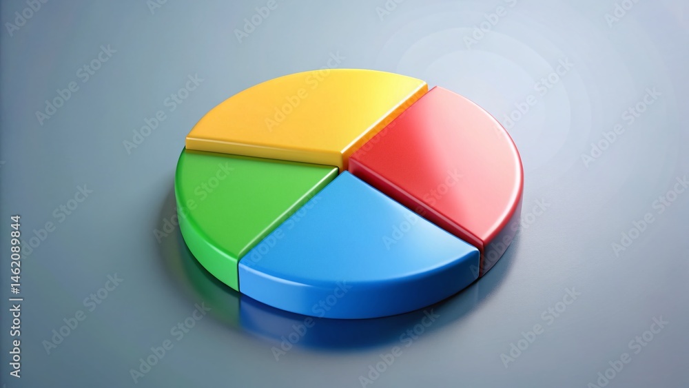 Fototapeta premium Animated Pie Chart Showing 45% Progress, Data Visualization, Business Growth, Statistics