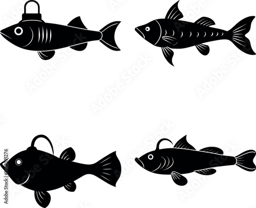 lanternfish vector silhouette