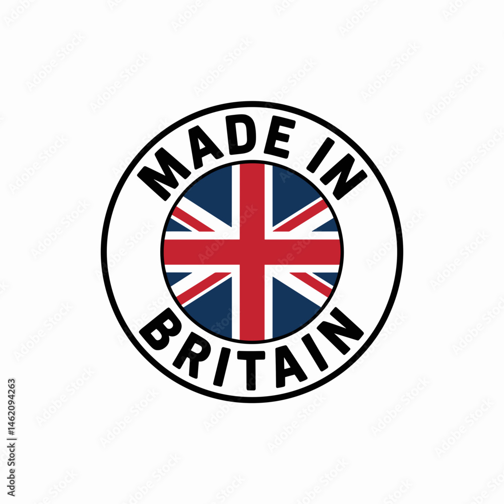 Made in Britain Logo with Union Jack in Circular Design Made in Britain Logo with Union Jack in Circular Design