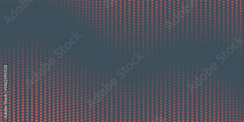 Vector Chequered Halftone Pattern Smooth Curved Border Red Blue Abstract Background. Checkered Rounded Square Dots Blur Texture Pop Art Design. Half Tone. vector