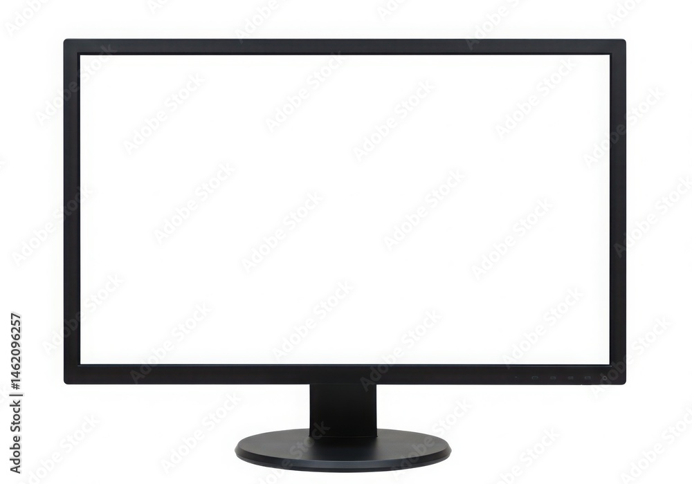 A flat screen monitor with blank screen isolated on white background A flat screen monitor with blank screen isolated on white background