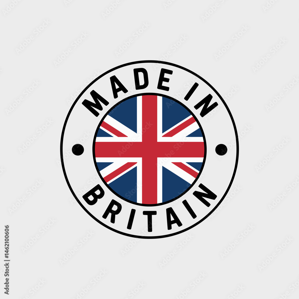 Made in Britain Logo with Union Jack in Circular Design Made in Britain Logo with Union Jack in Circular Design
