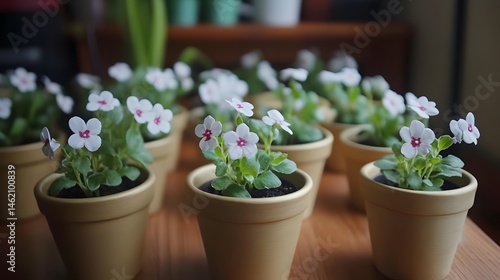 Wallpaper Mural Charming White Flowers in Gold Pots Botanical Photography Torontodigital.ca
