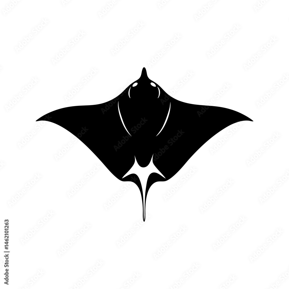 Obraz premium manta ray vector silhouette