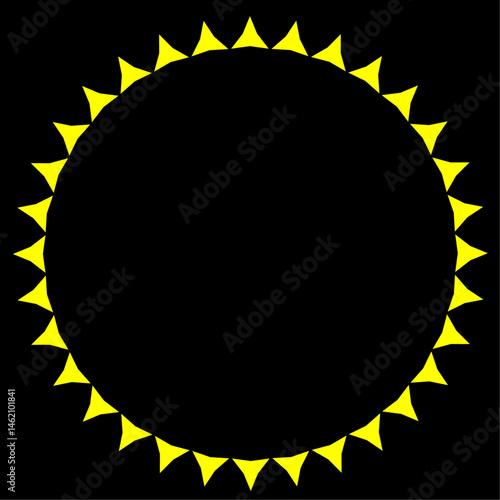 Sharp Triangle Circular Frame Isolated