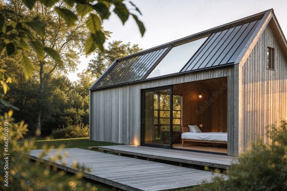 Minimalist modern home exterior with wooden facade and natural light design for architecture and residential living concepts Minimalist modern home exterior with wooden facade and natural light design for architecture and residential living concepts
