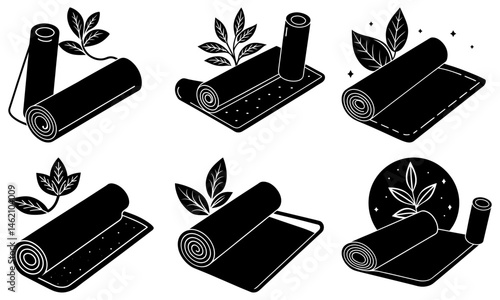 Eco-Friendly Yoga Mat silhouette vector