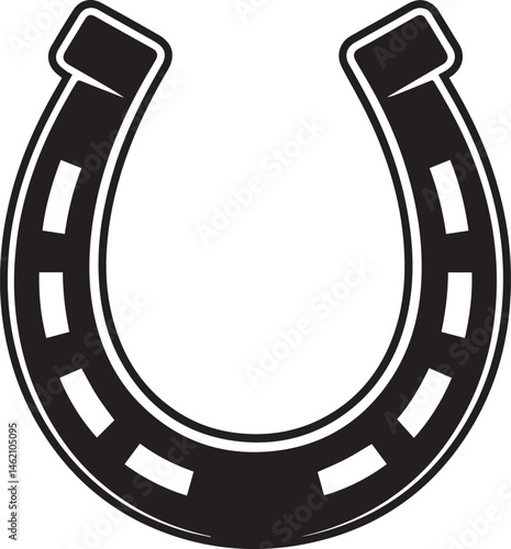 Horseshoe Silhouette in Black | Good Luck Symbol Vector Illustration