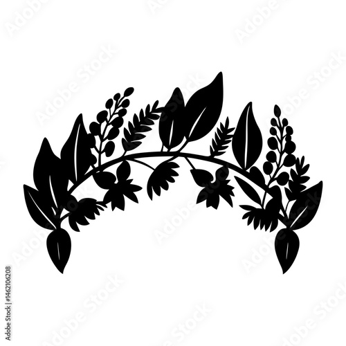 Botanical Print Headband silhouette vector