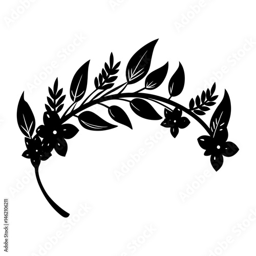 Botanical Print Headband silhouette vector