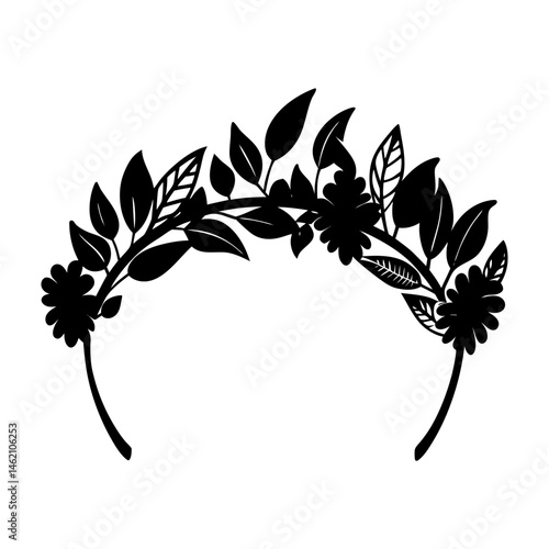 Botanical Print Headband silhouette vector