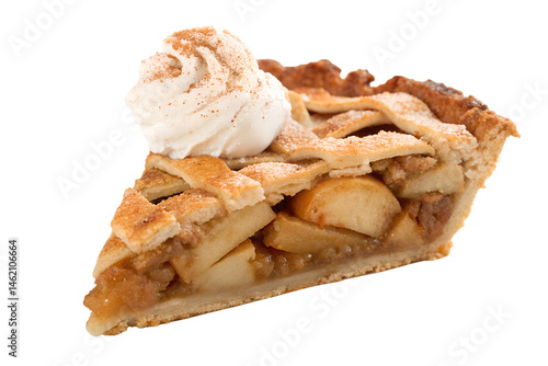 Piece of tasty apple pie on Transparent background