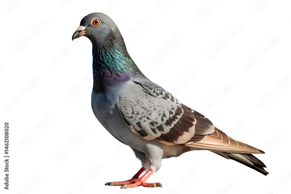 Obraz premium Standing pigeon bird on Transparent background