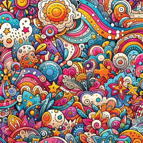 Wallpaper Mural background doodle, vector, Art & Illustration Torontodigital.ca