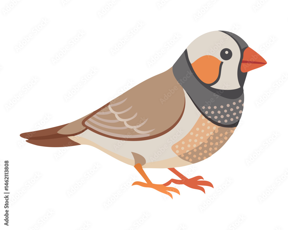 Colorful finch perched on a branch in a sunny garden during spring season Colorful finch perched on a branch in a sunny garden during spring season