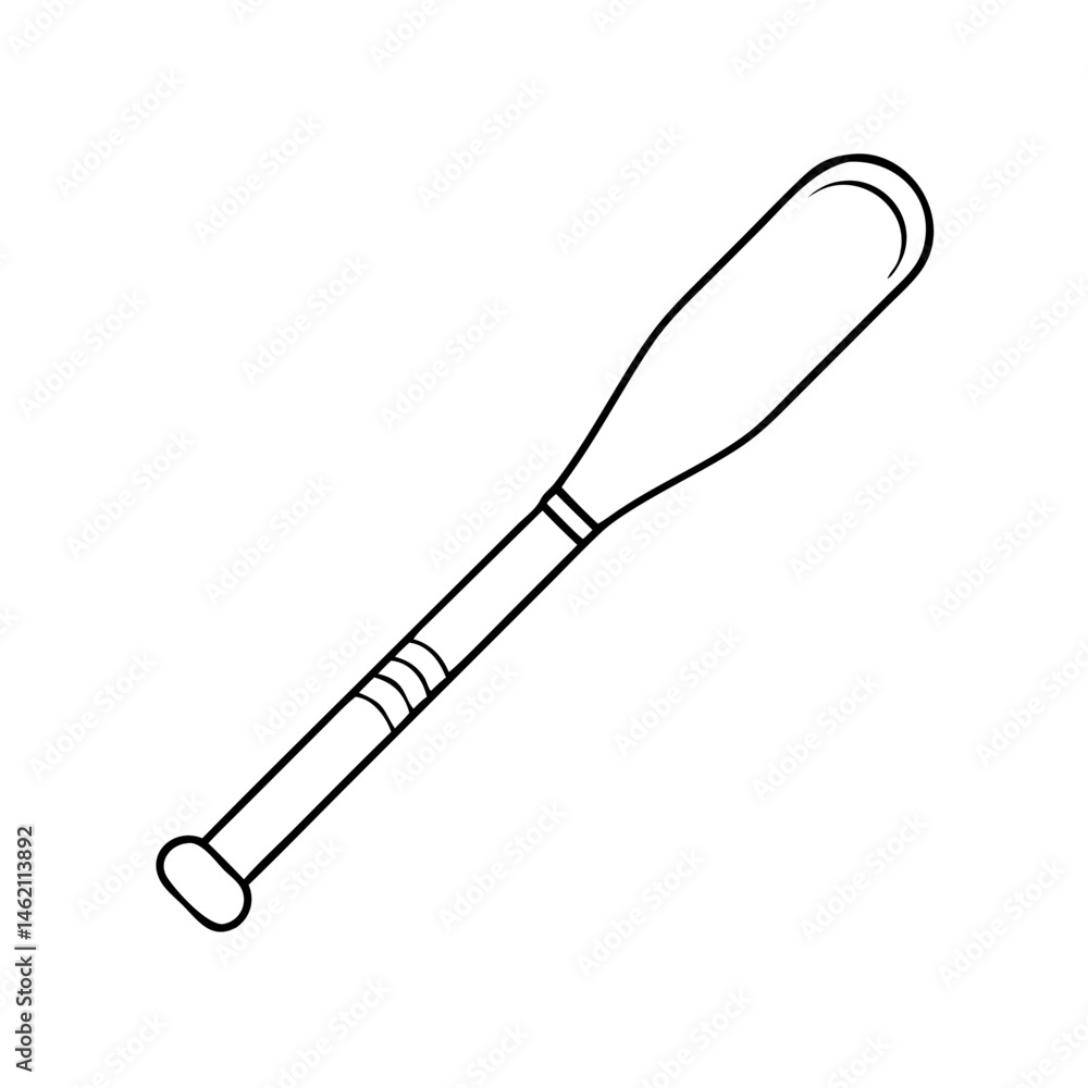Baseball bat lying on a white background showcasing simple design and craftsmanship Baseball bat lying on a white background showcasing simple design and craftsmanship