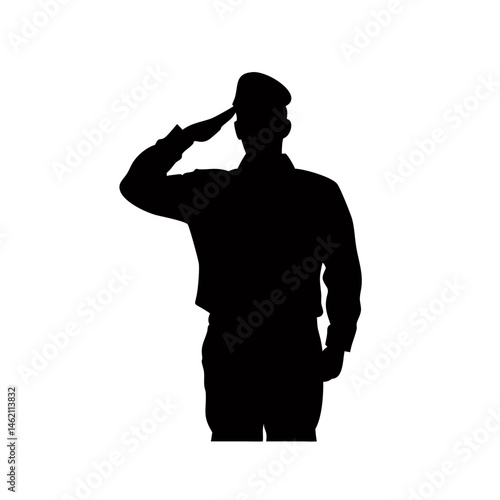 Soldier saluting during ceremony to honor veterans in outdoor park setting at midday