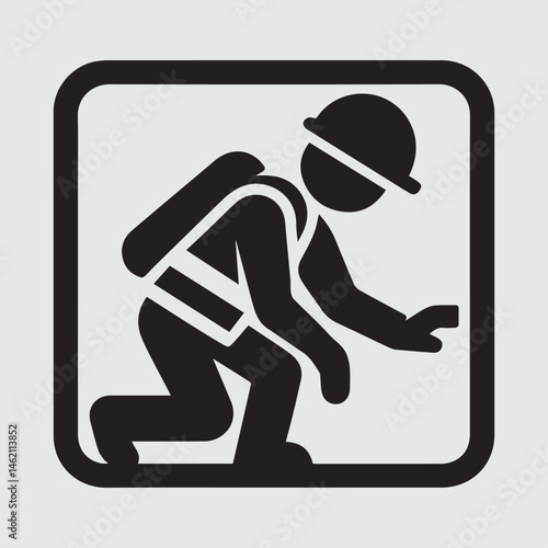 confined space icon vector sign
