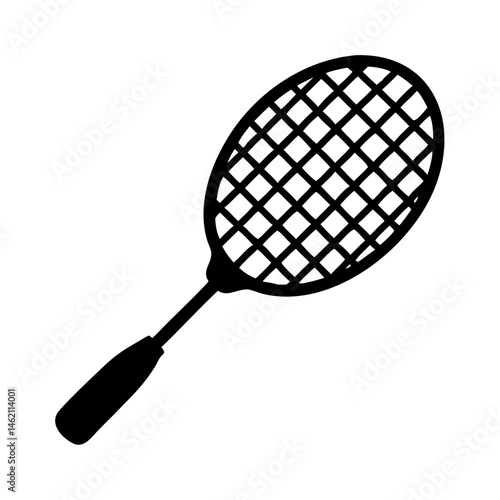 Vintage tennis racket with crossed strings design ideal for sports-related projects and creative visual art