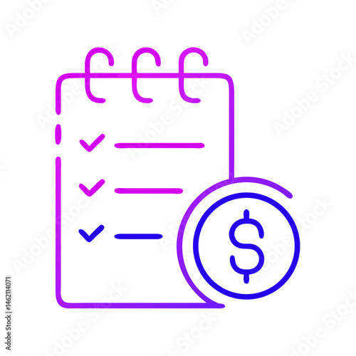 Checklist notebook with a dollar sign representing financial planning and budgeting strategies in a modern design