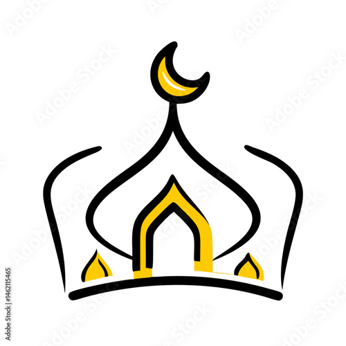 Elegant crown design with crescent and flame elements showcasing simplicity in modern artistry