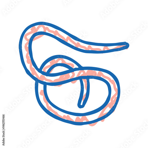 roundworm parasite icon doodle illustration