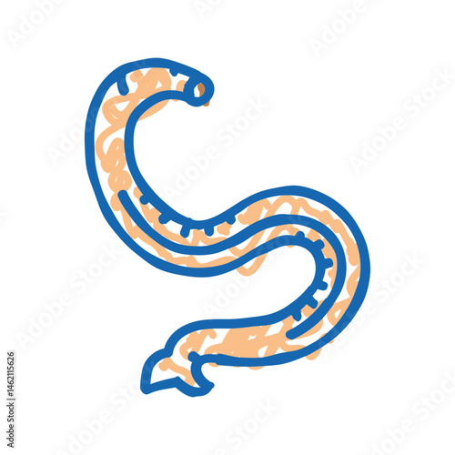 hookworm parasite icon doodle illustration