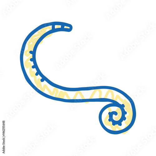 pinworm parasite icon doodle illustration