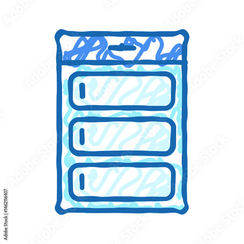 blister pack plastic package icon doodle illustration
