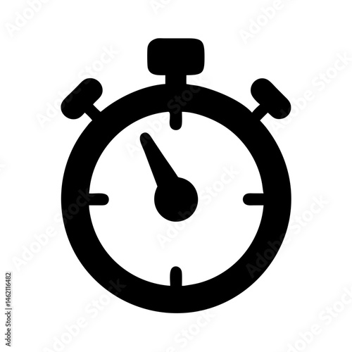 Silhouette of a stopwatch indicating precise measurement of time for athletic activities or competitions