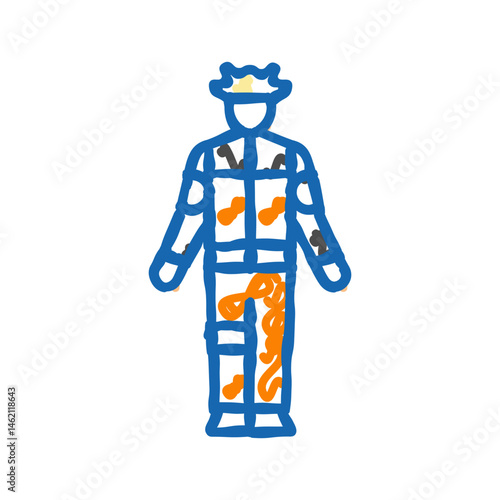 manga cosplay male icon doodle illustration