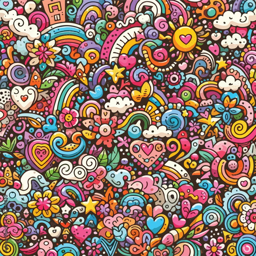 Fototapeta premium background doodle, vector, Art & Illustration