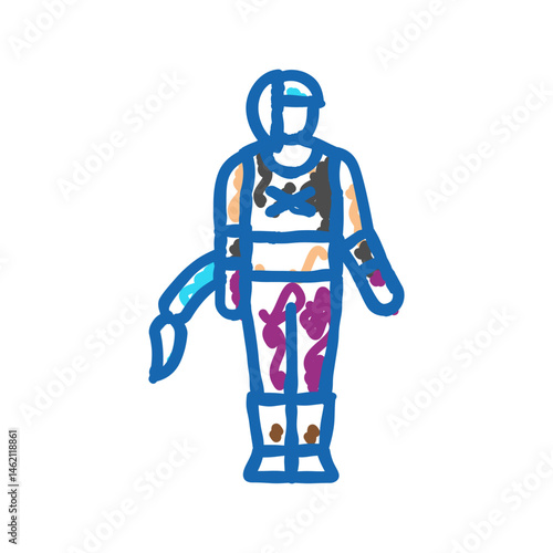 video game cosplay female icon doodle illustration