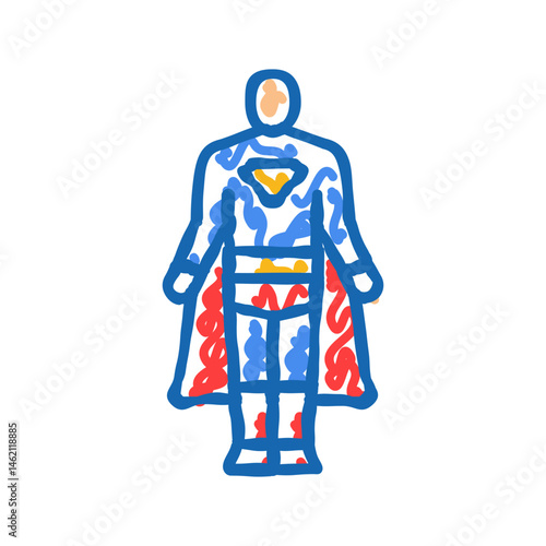 comic book cosplay male icon doodle illustration