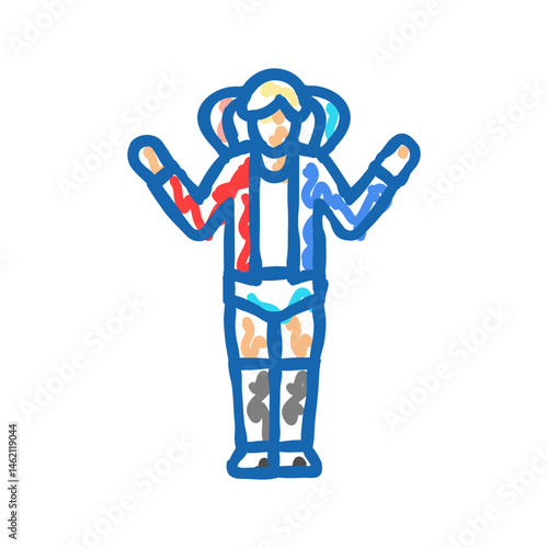 movie cosplay female icon doodle illustration