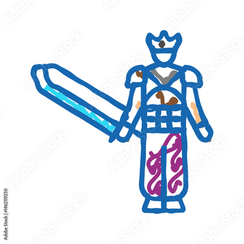 fantasy cosplay male icon doodle illustration