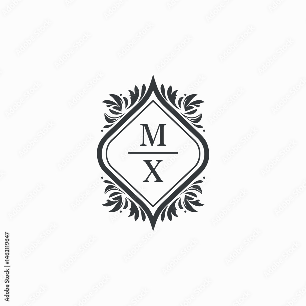 Obraz premium MX Initials Wedding Logo Vector Art Icons and Graphics