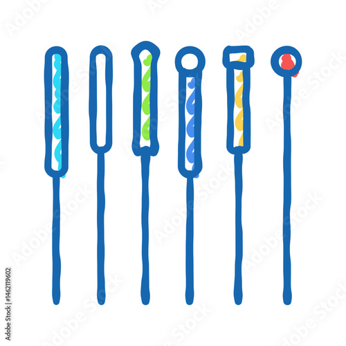 needles acupuncture icon doodle illustration