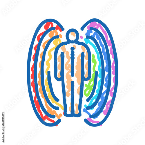 energy flow acupuncture icon doodle illustration