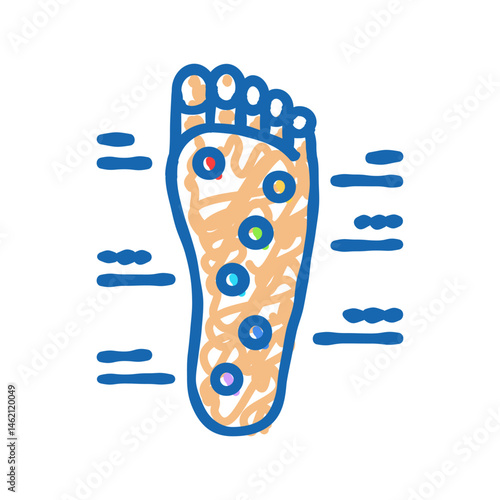 foot points acupuncture icon doodle illustration