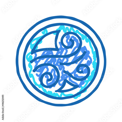 wind breeze acupuncture icon doodle illustration