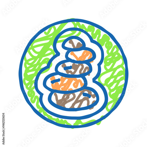 wave acupuncture icon doodle illustration