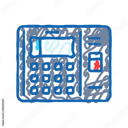 access control biometric icon doodle illustration
