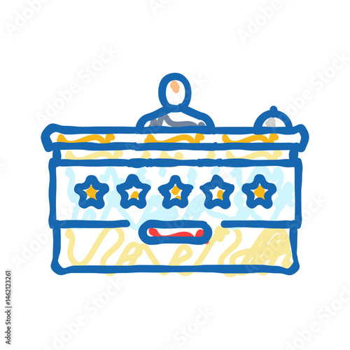 reception desk hospitality hotel icon doodle illustration