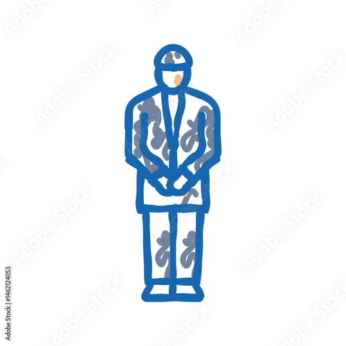 doorman hospitality hotel icon doodle illustration