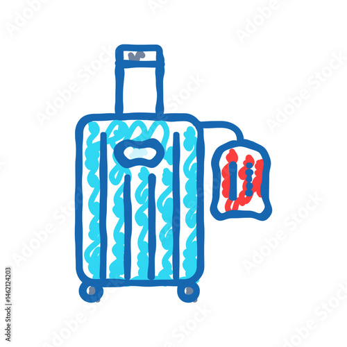 baggage claim hospitality hotel icon doodle illustration