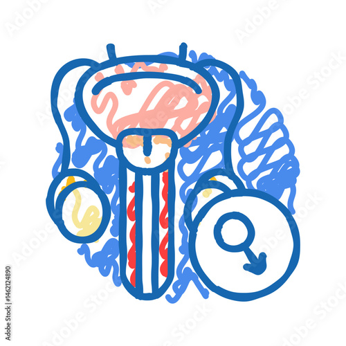 erectile dysfunction icon doodle illustration